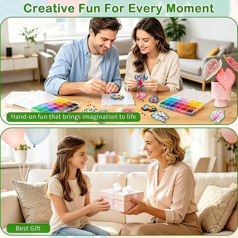 Fuse Beads Kit, 24,000pcs 2.6mm 48 Colors Mini Melting Beads for Beginners with Iron, Pegboards, Ironing Paper, Plant Stem & Accessories, DIY Pixel Art, Home Decor and Christmas Birthday Gift in Kuwait