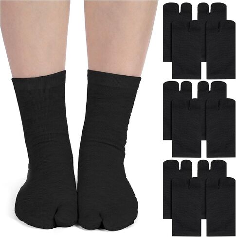 Geyoga 6 Pairs Flip Flop Unisex Socks Tabi Split Toe Socks Toe Socks for Men Boys Women in Kuwait