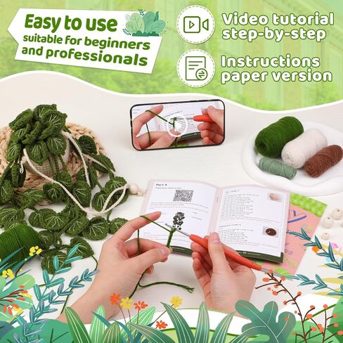 kdafio Crochet Kit for Beginners Hanging Potted Plants Crochet Starter Kit in Kuwait