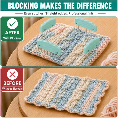 Knit Blocking Pins Kit 20Pcs with 4-Stitch and 8-Stitch Combs in Kuwait