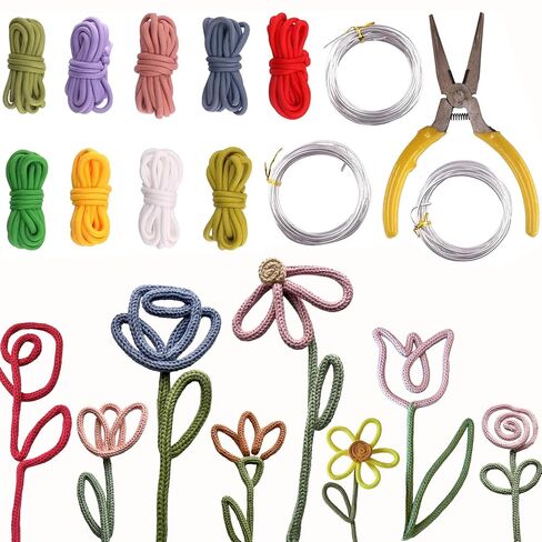 BoFUN Knitted Wire Art Kit for Adults &Teens, Flower Craft Set in Kuwait