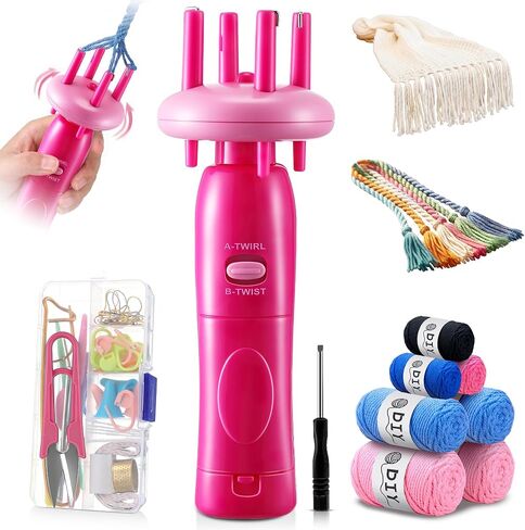 Portable Cord Maker Fringe Twister-Knitting Accessories,Crochet Animal Kit in Kuwait