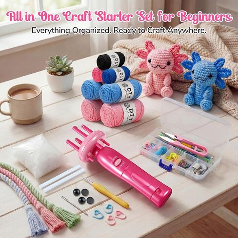 Portable Cord Maker Fringe Twister-Knitting Accessories,Crochet Animal Kit in Kuwait