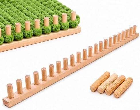 FVUILH Chunky Blanket Loom Kit for DIY Throw Blankets, Adjustable Solid Wood Hand Knitting Loom for Chunky Yarn, Beginner Friendly Yarn Craft Tool, No Needles Required (64'') in Kuwait
