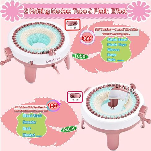 Sentro Knitting Machine, Sentro 48 Needles Knitting Machine with Row Counter Automatic Circular Weaving Spinning Knitting Loom Machine Kit for Adults and Beginners for Hats/Scarf/Sweater/Kintting Toys in Kuwait