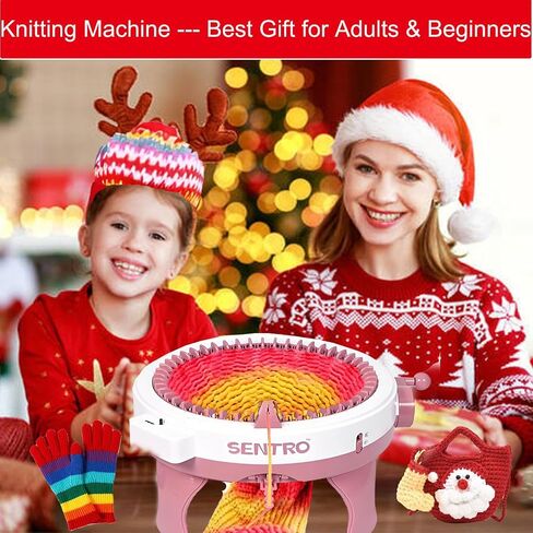 Sentro Knitting Machine, Sentro 48 Needles Knitting Machine with Row Counter Automatic Circular Weaving Spinning Knitting Loom Machine Kit for Adults and Beginners for Hats/Scarf/Sweater/Kintting Toys in Kuwait