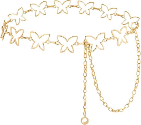 AWAYTR Waist Chains Belts for Women - Rhinestone Gold Silver Chain Belts for Dresses in Kuwait