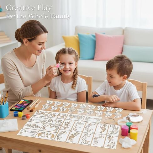 56 Pcs Reusable Face Paint Stencils, Halloween Face Painting Stencil in Kuwait