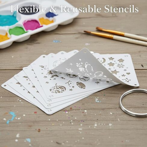 56 Pcs Reusable Face Paint Stencils, Halloween Face Painting Stencil in Kuwait