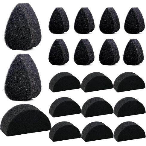 Bowitzki Face Paint Sponges Face Painting Black Sponges Petals High Density for Art Work and Body Paint Halloween Christmas Festival (10 Petals + 10 Half Moon) in Kuwait
