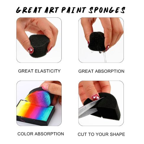 Bowitzki Face Paint Sponges Face Painting Black Sponges Petals High Density for Art Work and Body Paint Halloween Christmas Festival (10 Petals + 10 Half Moon) in Kuwait