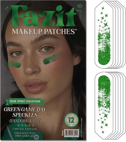Fazit Blue Game Day Speckles - Sports Makeup Patches – Waterproof & Sweat-Proof Team Spirit Face Stickers for Sports Events, Cheer, and Tailgates – Easy Peel & Apply Face Decals for Fans (12 Pack) in Kuwait