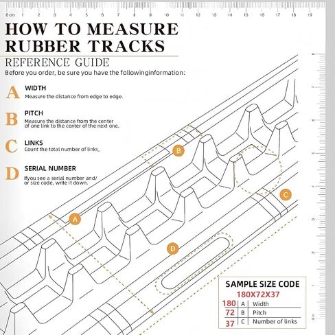 2Pack Rubber Tracks 180x72x37 Replacement Fits 0.8Ton-2Ton Mini Excavators in Kuwait