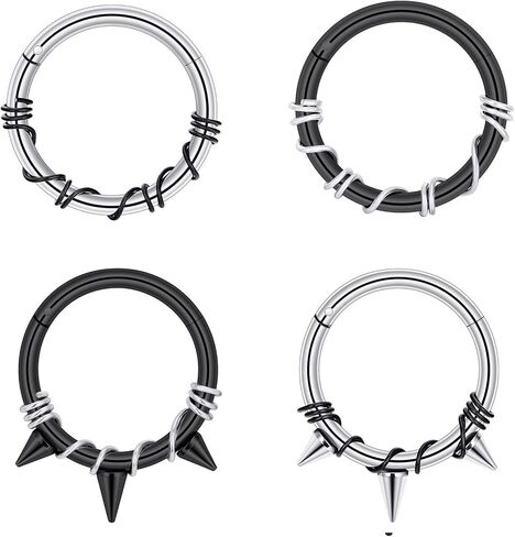 Oyaface 2 PCS 316 Stainless Steel Piercing Hoop Captive Bead Rings Tragus Ear Tunnels Hanger Weight Gauges Body Jewelry 12G-00G in Kuwait