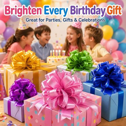 Pull Bows for Gift Wrapping: 8 Colors 6 Inch Waterproof Bow for Party Gift Wedding Ribbon Wrapping Boxes or Flower Decorations Perfect for Christmas Valentine's Day Decoration in Kuwait
