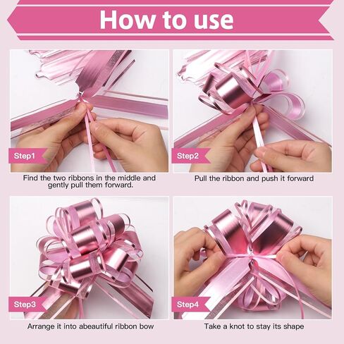 Pull Bows for Gift Wrapping: 8 Colors 6 Inch Waterproof Bow for Party Gift Wedding Ribbon Wrapping Boxes or Flower Decorations Perfect for Christmas Valentine's Day Decoration in Kuwait