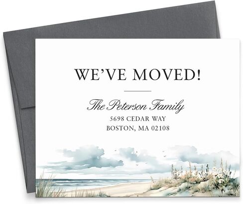 Personalized Change of Address Notecards With Envelopes Tropical, Custom New Home Announcement Card With Palm Tree, We've Moved Announcements Cards For Mailing, Your Choice of Colors And Quantity in Kuwait