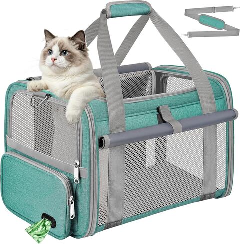 Soft Cat Carrier for Anxious Pets with Privacy, Top Load Pet Travel Bag in Kuwait