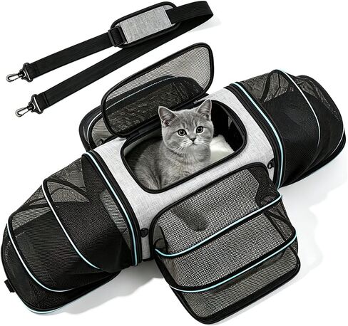 Cat Dog Carrier, Large Soft Sided Pet Travel Airline Approved TSA in Kuwait