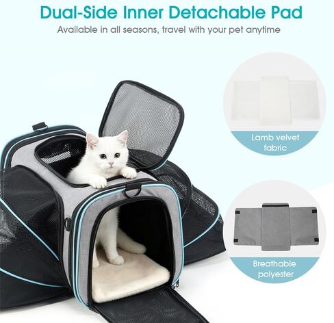 Cat Dog Carrier, Large Soft Sided Pet Travel Airline Approved TSA in Kuwait