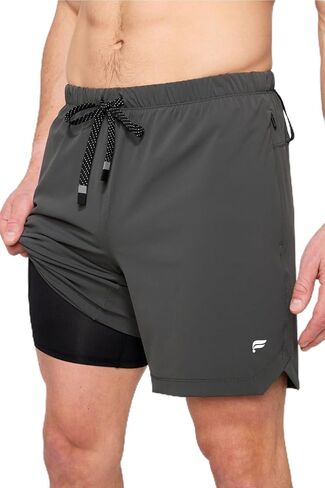شورت Fabletics الرجالي The One (مبطن)، للتدريب، السباحة، خفيف الوزن، سريع الجفاف، جيب بسحاب in Kuwait
