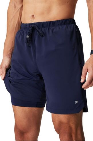 شورت Fabletics الرجالي The One (مبطن)، للتدريب، السباحة، خفيف الوزن، سريع الجفاف، جيب بسحاب in Kuwait