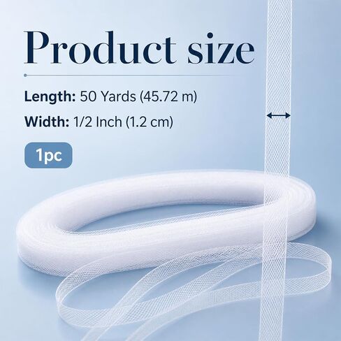 50 Yards White Soft Horsehair Braid 0.4 Inch Polyester Horsehair Braid for Sewing in Kuwait