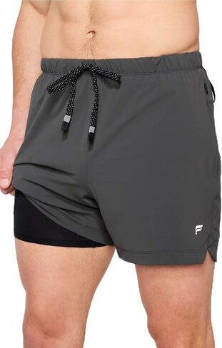 شورت Fabletics الرجالي The One (مبطن)، للتدريب، السباحة، خفيف الوزن، سريع الجفاف، جيب بسحاب in Kuwait