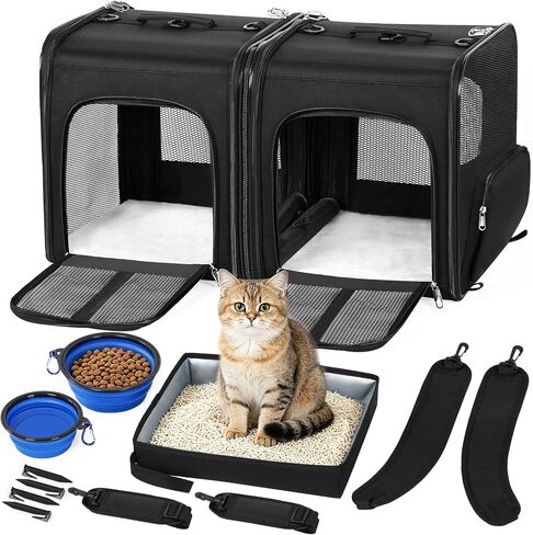 Large Cat Carrier for 2 Cats with Travel Litter Box, 2-in-1 in Saudi Arabia