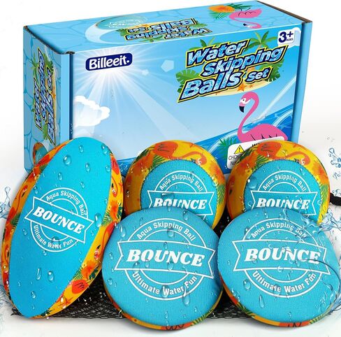 Billeeit. 5Pcs Rainbow Water Skipping Balls Set for Pool, Beach & Lake Play in Kuwait