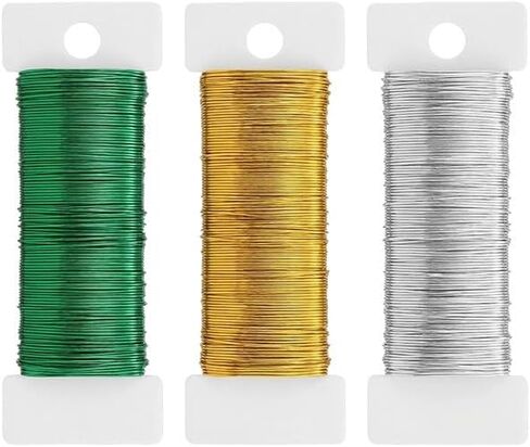 3 Rolls Craft Wire Bendable,0.3mm Thin Wire for Crafts,Jewelry Making, Earring, Flower Arrangement,Sculpting DIY (164 Ft Per Roll) in Kuwait