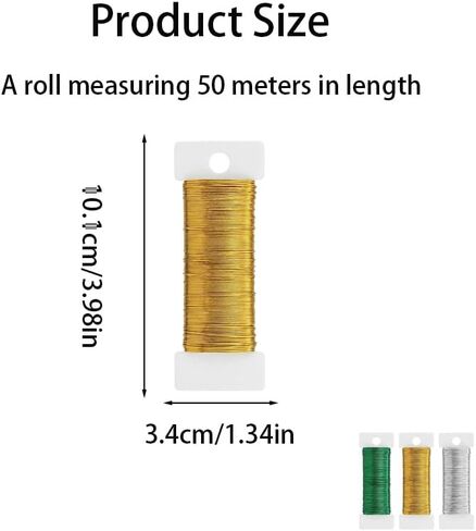 3 Rolls Craft Wire Bendable,0.3mm Thin Wire for Crafts,Jewelry Making, Earring, Flower Arrangement,Sculpting DIY (164 Ft Per Roll) in Kuwait