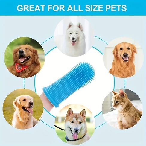 Dog Toothbrush 360 Tooth Brushing Kit, 1-Pack Blue in Kuwait