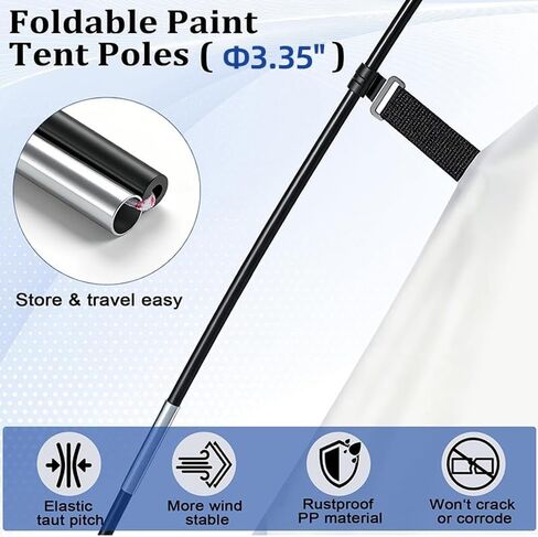 Portable Paint Booth Tent, 9.8x6x6.5 ft Large Spray Paint Shelter with Built-in Floor & Mesh Ventilation, Windproof Anchors, DIY Painting Booth for Furniture, Auto Parts & Hobby Projects in Kuwait
