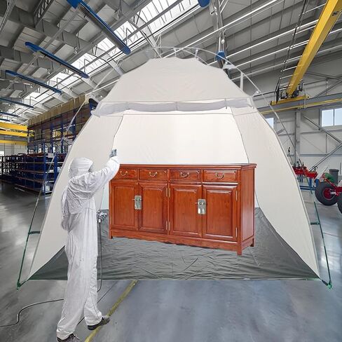 Portable Paint Booth Tent, 9.8x6x6.5 ft Large Spray Paint Shelter with Built-in Floor & Mesh Ventilation, Windproof Anchors, DIY Painting Booth for Furniture, Auto Parts & Hobby Projects in Kuwait