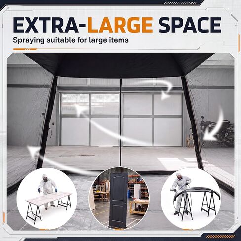 Portable Paint Booth Tent with 2 Saw Horses 10.8 x 10.8 x 7.9 ft in Kuwait
