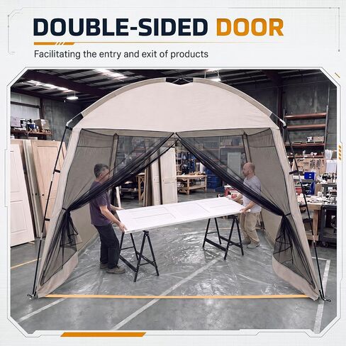 Portable Paint Booth Tent with 2 Saw Horses 10.8 x 10.8 x 7.9 ft in Kuwait