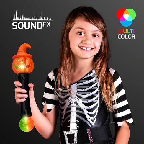 Halloween Witchy Pumpkin Light Up LED Wand With Sound Effects in Kuwait