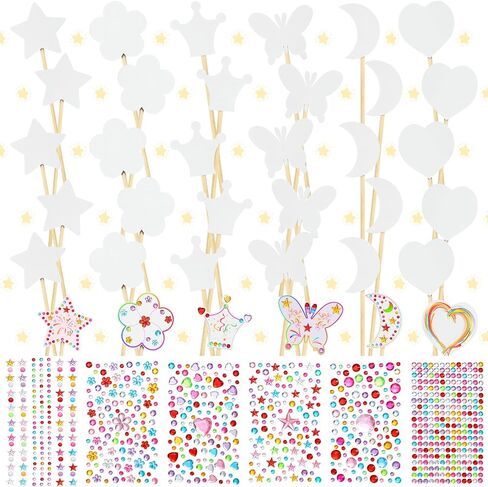 Cindeer 42 Pcs DIY Princess Wands Kit, 36 Craft Wooden Wands, Wood Color in Kuwait