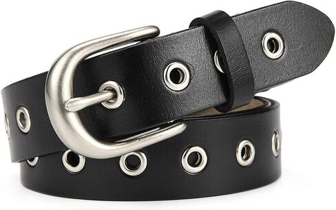 Leather Belt for Women Girls Waist Belt Alloy Buckle 1.1 Inches Width Adjustable in Saudi Arabia
