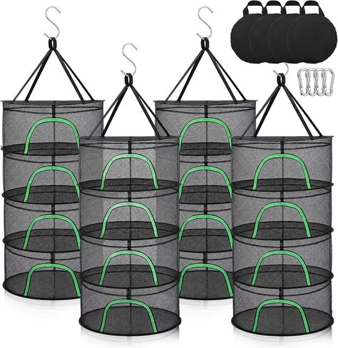4 Pack Herb Drying Rack, 4 Layer Mesh Hanging Dryer with Zipper in Kuwait