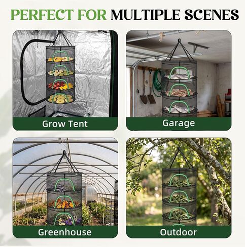 4 Pack Herb Drying Rack, 4 Layer Mesh Hanging Dryer with Zipper in Kuwait