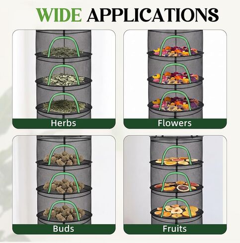 4 Pack Herb Drying Rack, 4 Layer Mesh Hanging Dryer with Zipper in Kuwait