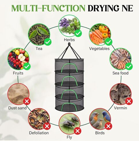 4 Pack Herb Drying Rack, 4 Layer Mesh Hanging Dryer with Zipper in Kuwait