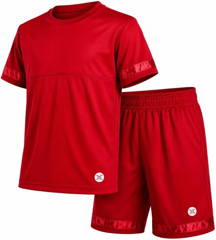 RBX Boys Short Set - 2 Piece Active Performance Short Sleeve Athletic Shirt and Basketball Shorts with Elastic Waistband in Kuwait