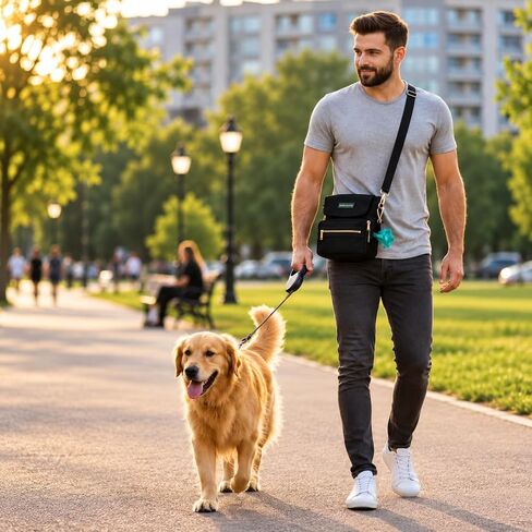 3-in-1 Crossbody Dog Walking Bag & Treat Pouch in Kuwait