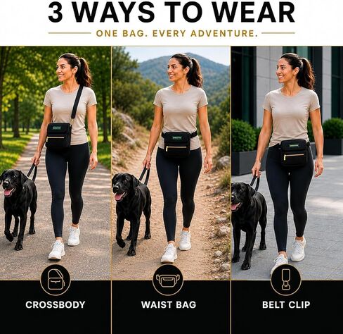3-in-1 Crossbody Dog Walking Bag & Treat Pouch in Kuwait