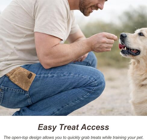 Portable Dog Treat Pouch for Training, Hands-Free Puppy Snack Bag with Auto-Closing Opening, Pet Treat Dispenser for Walking, Travel & Outdoor Use(Brown) in Kuwait
