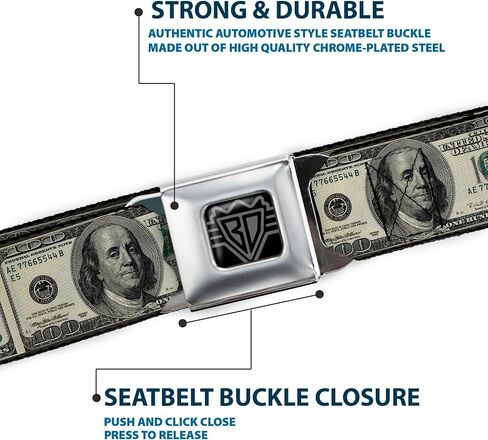 Buckle-Down unisex-adult Seatbelt Belt Money W30001Belt in Kuwait
