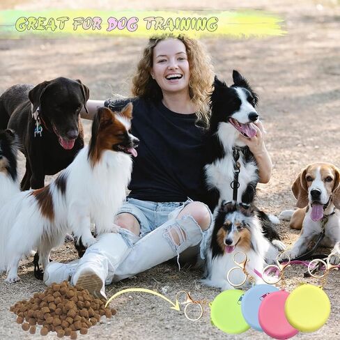 4PCS Silicone Dog Treat Pouch Small Bag, Pocket-Sized Pet Training Treat Bag,Zipper Design,Unscented, Reusable, Travel Walking Bag, Portable Training Bag in Kuwait